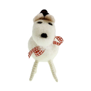 Dog Krazy Gifts - Woollen White Dog Ornament, Part Of The Christmas collection available from DogKrazyGifts.co.uk