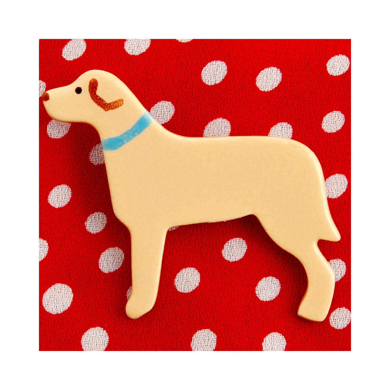 Dog Lover Gifts available at Dog Krazy Gifts – Ceramic Yellow Labrador Brooch by Mary Goldberg of Stockwell Ceramics, Just Part Of Our Collection Of Labrador Themed Gifts, Available At www.dogkrazygifts.co.uk