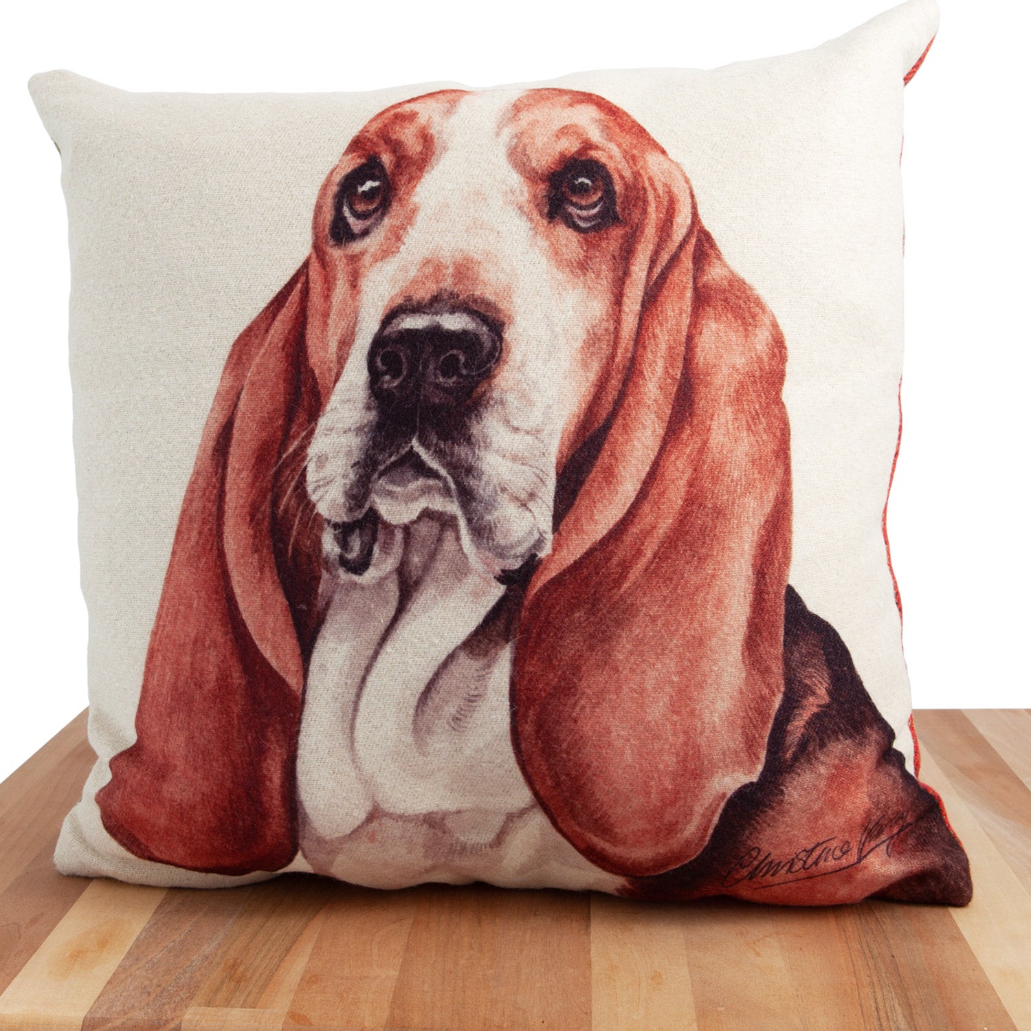 Dog Lover Gifts available at Dog Krazy Gifts. Basset Hound Cushion, part of our Christine Varley collection – available at www.dogkrazygifts.co.uk