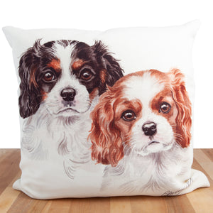 Dog Lover Gifts available at Dog Krazy Gifts. Cavalier King Charles Cushion, part of our Christine Varley collection – available at www.dogkrazygifts.co.uk