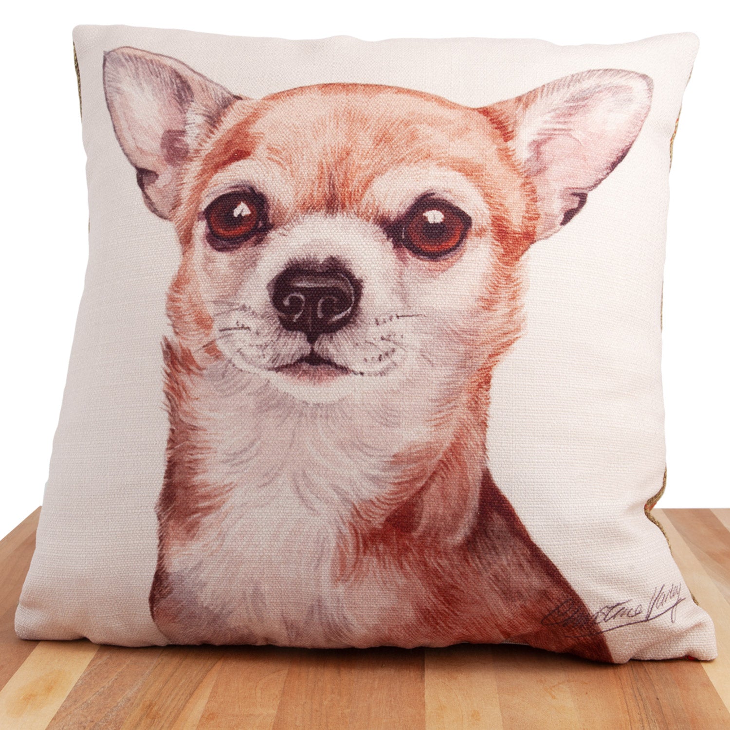 Dog Lover Gifts available at Dog Krazy Gifts. Chihuahua Cushion, part of our Christine Varley collection – available at www.dogkrazygifts.co.uk