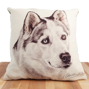 Dog Lover Gifts available at Dog Krazy Gifts. Husky Cushion, part of our Christine Varley collection – available at www.dogkrazygifts.co.uk