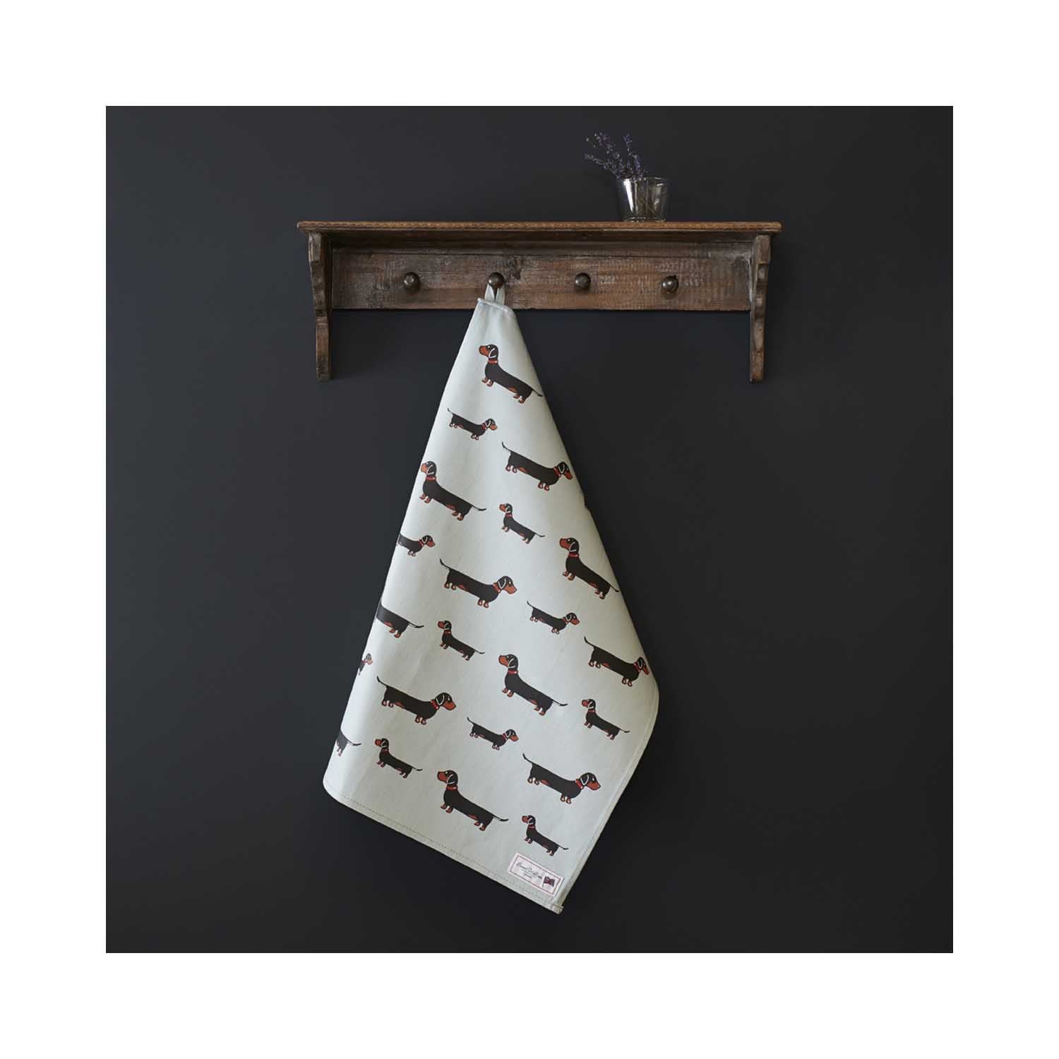 Dog Lover Gifts - Dog Krazy Gifts - Florence the Dachshund Organic Tea Towel - part of the Sweet William range available from www.DogKrazyGifts.co.uk 