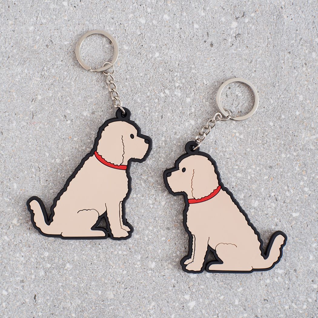 Dog Lover Gifts available at Dog Krazy Gifts – Adorable Apricot Cockerpoo Keyring - part of the Sweet William range available from Dog Krazy Gifts