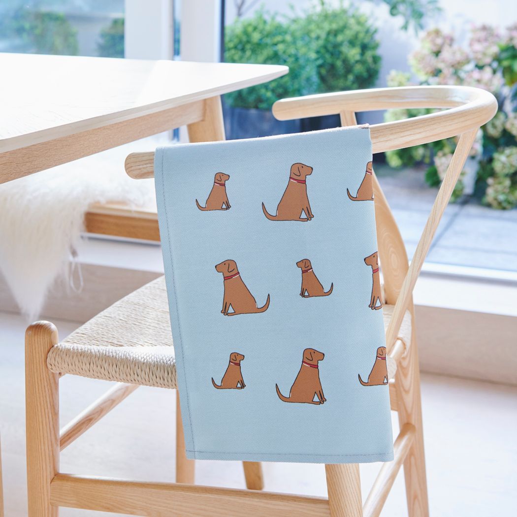 Dog Lover Gifts - Dog Krazy Gifts - Fox Red Labrador Organic Tea Towels - part of the Sweet William range available from www.DogKrazyGifts.co.uk 