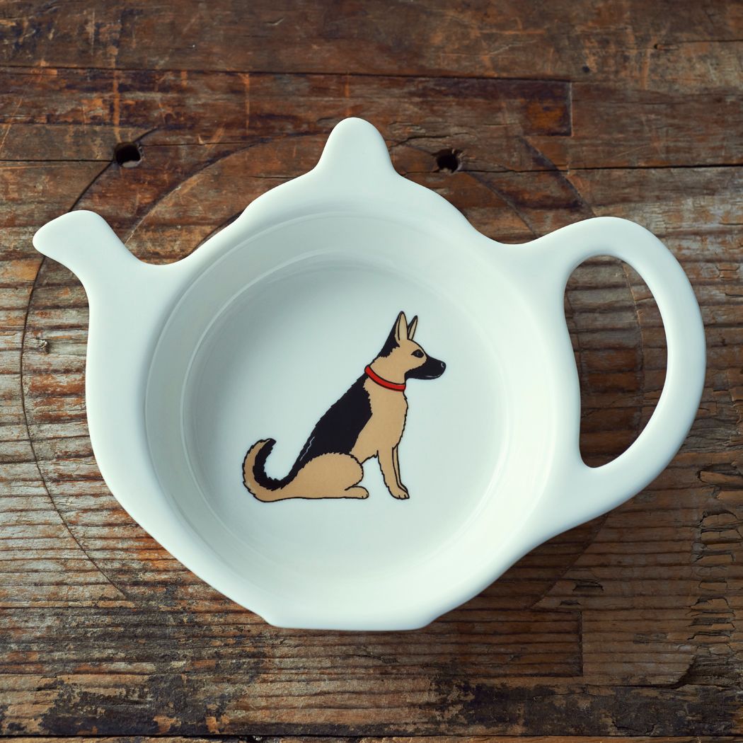 Dog Lover Gifts available at Dog Krazy Gifts – Sebastian the German Shepherd Teabag Dish - part of the Sweet William range available from www.DogKrazyGifts.co.uk