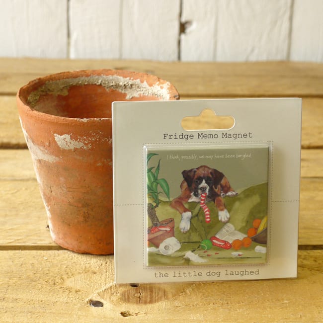 Dog Krazy Gifts - Burgled Fridge Magnet - part of the Little Dog Range available from DogKrazyGifts.co.uk