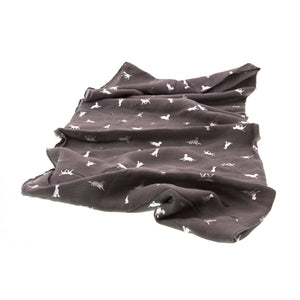DogKrazy.gifts - Silver Labrador Scarf, Grey with silver prints of Labradors in various positions . Available from Dog Krazy Gifts