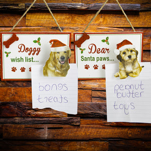 Dog Lover Gifts available at Dog Krazy Gifts - Doggy Xmas Wish List Signs part of the Christmas range available from DogKrazyGifts.co.uk