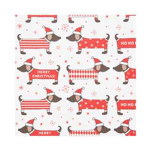 DogMad.Gifts – Dachshund Christmas Wrapping Paper – Dog Themed Christmas Wrapping paper with cartoon Dachshunds wearing Christmas Jumpers part of the huge range of dog themed gifts available from Dog Mad Gifts